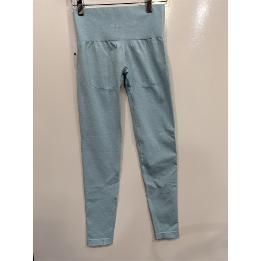 NVGTN Contour Seamless Sky Blue Leggings‎ Size Small Gym Yoga Workout Navigation